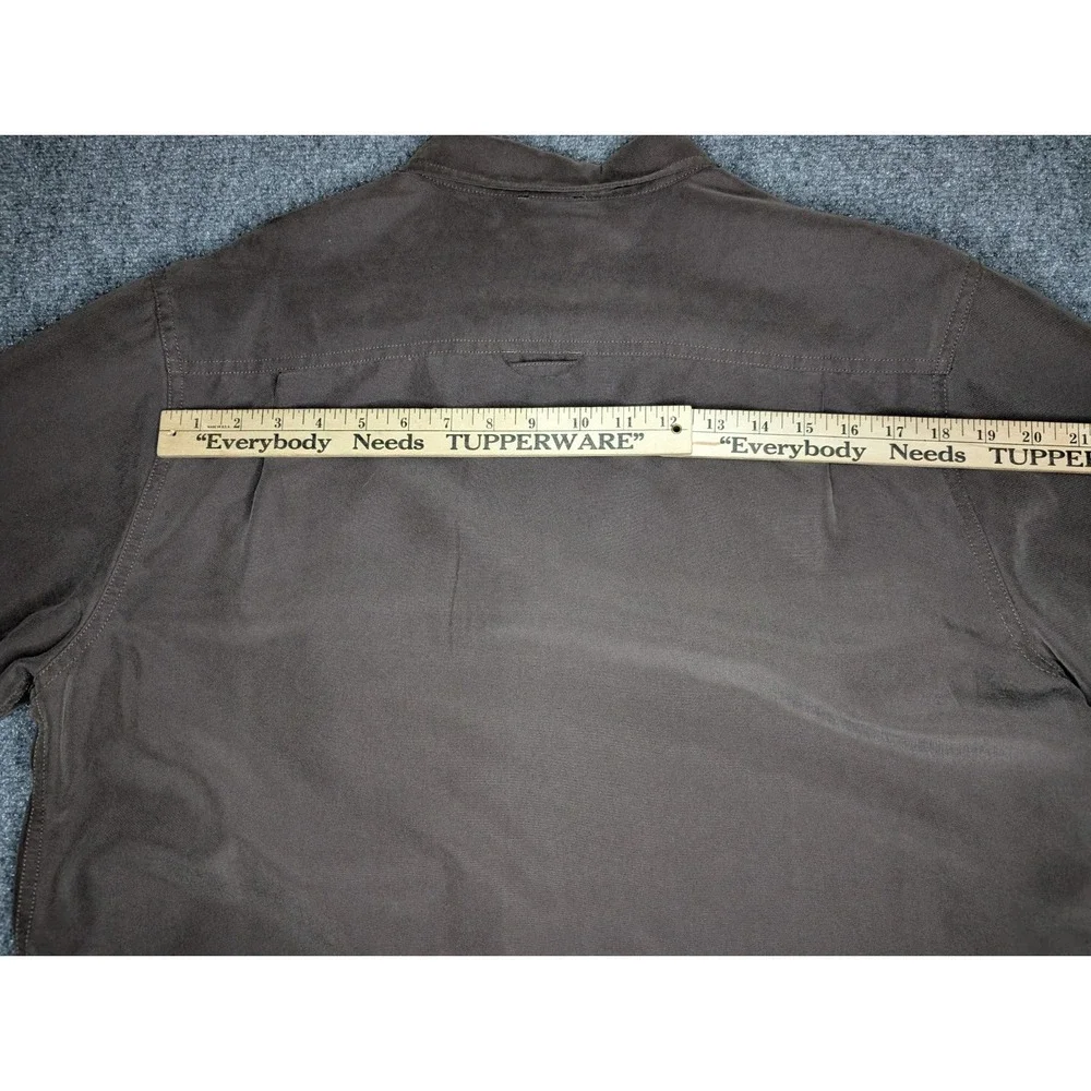 THE NORTH FACE Men's Large Solid Brown Shirt Button Lower Front‎ Logo